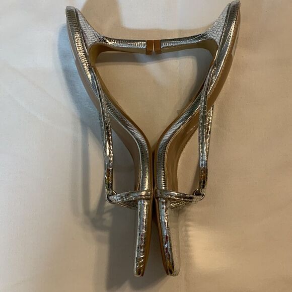 Dolce Vita Zanna Size 9 silver square toe heeled sandal - Picture 5 of 11